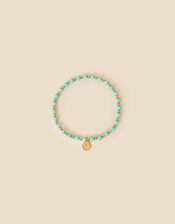 14ct Gold-Plated Turquoise Healing Stone Beaded Bracelet, , large