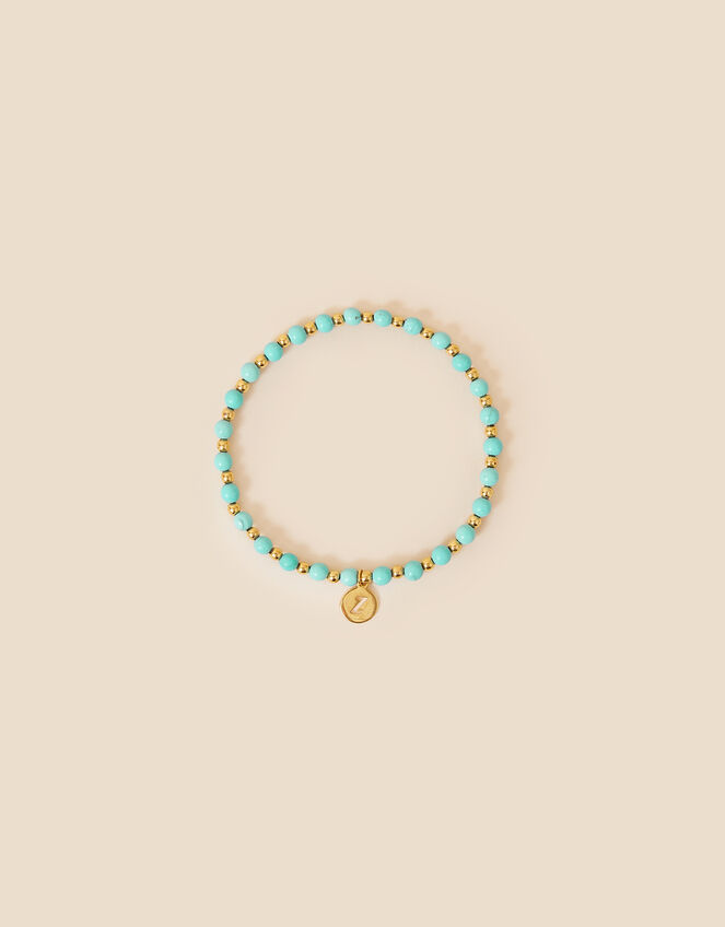 14ct Gold-Plated Turquoise Healing Stone Beaded Bracelet, , large