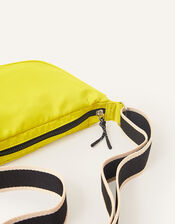 Sling Cross-Body Bag with Recycled Nylon, Yellow (YELLOW), large