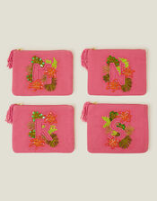 Summer Initial Pouch, Pink (PINK), large