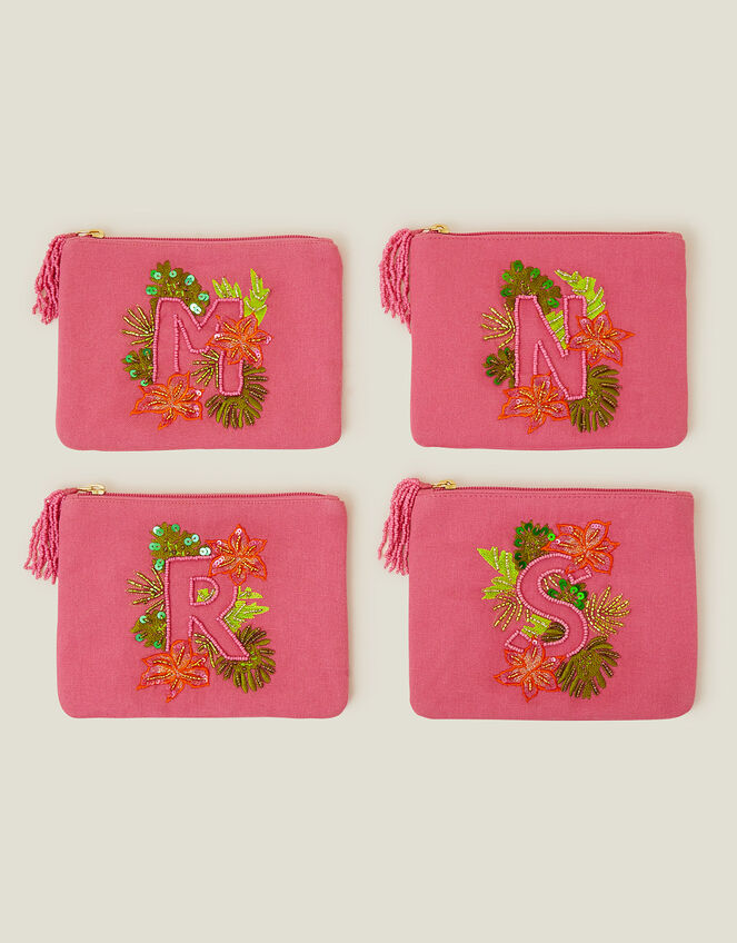 Summer Initial Pouch, Pink (PINK), large