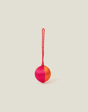 Satin Stripe Bauble, Orange (ORANGE), large