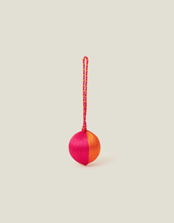 Satin Stripe Bauble, Orange (ORANGE), large