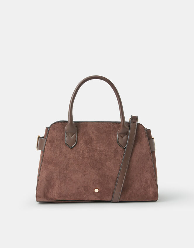 Suedette Bowler Bag, , large