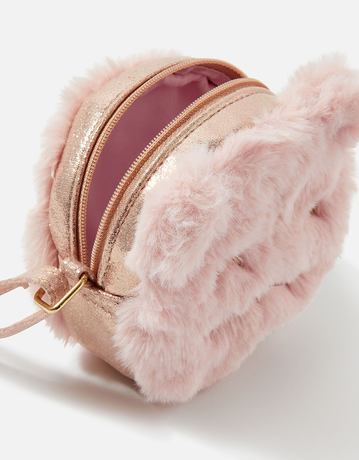 Girls Fluffy Cat Round Cross Body Bag