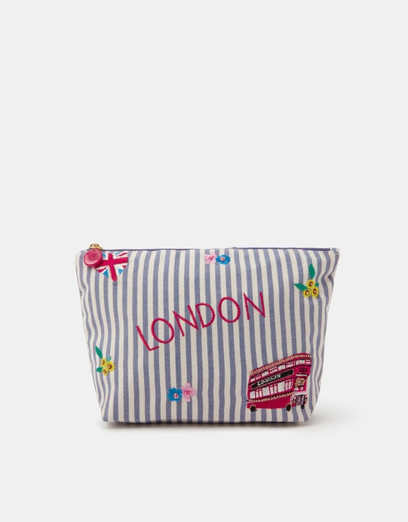 London Stripe Make Up Bag, , large