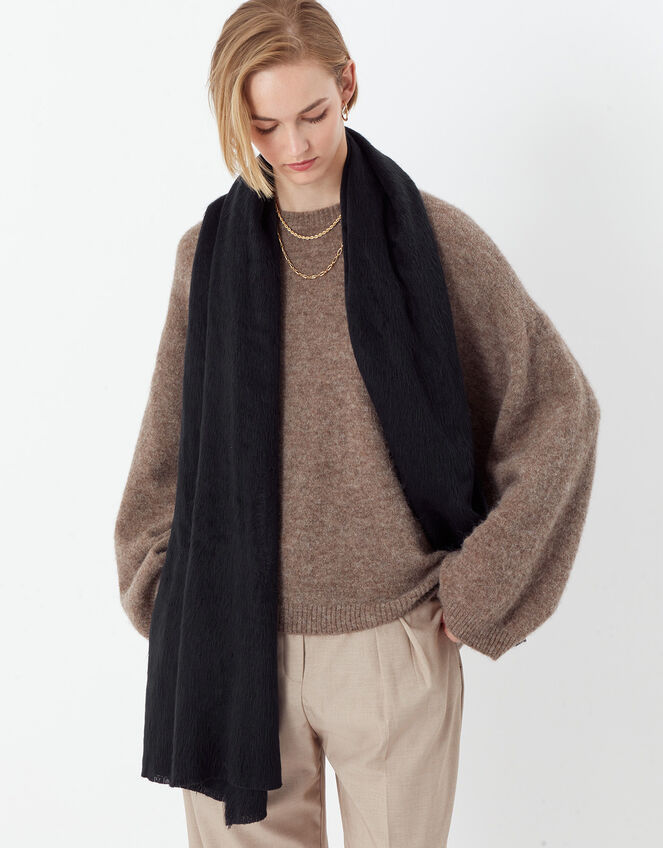 Fluffy Blanket Scarf Black Blanket scarves Accessorize UK