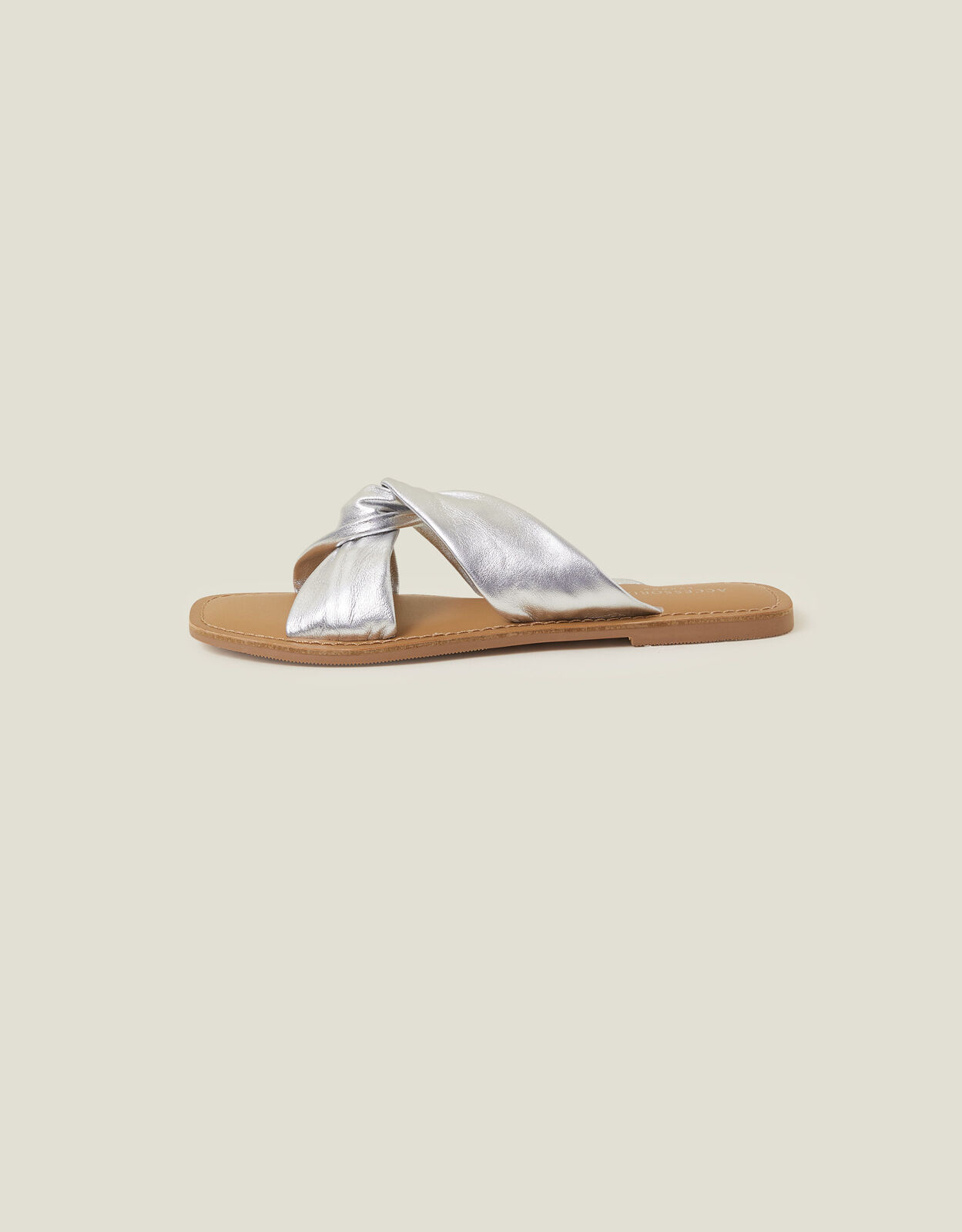 Leather shop knot sandals