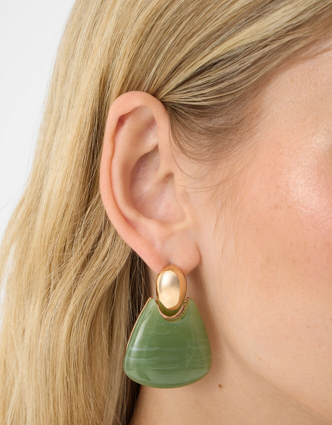 Resin Wedge Door Knocker Earrings, , large