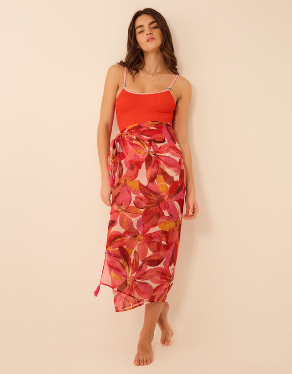 Floral Print Sarong, , large