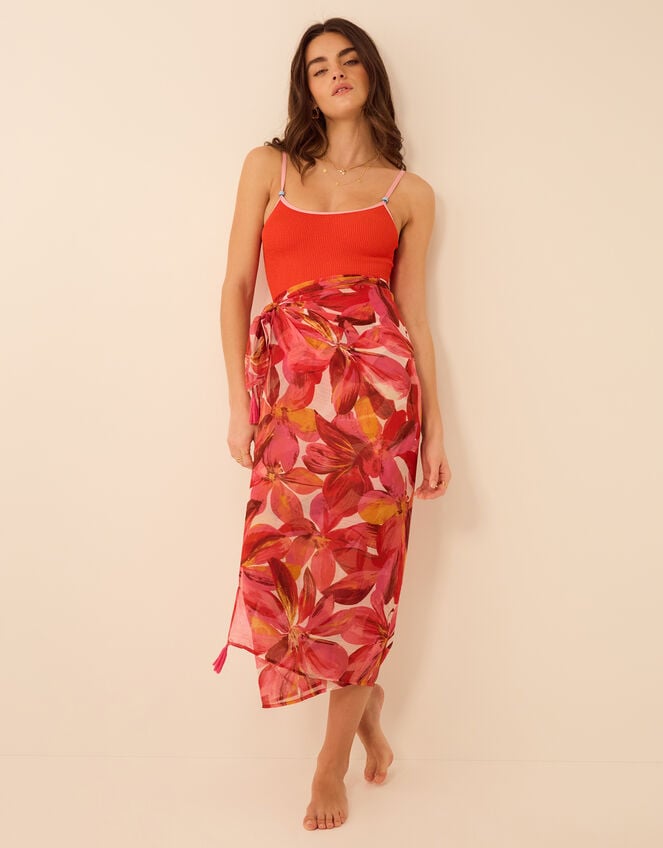 Floral Print Sarong, , large