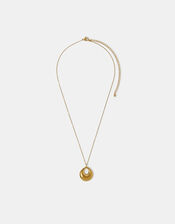 Stainless Steel Open Circle Pendant Necklace, , large