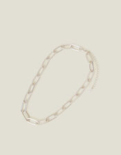 Chain Link Necklace, Silver (SILVER), large