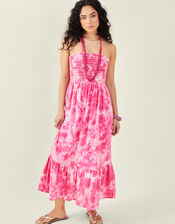 Tie Dye Bandeau Dress, Pink (PINK), large
