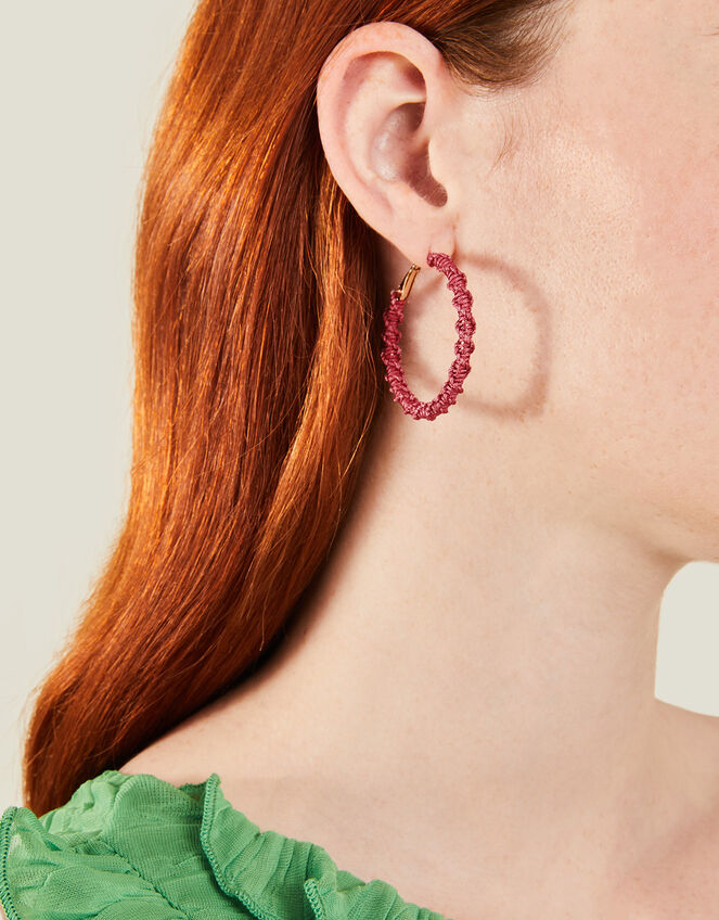 Twist Thread Hoop Earrings, , large