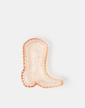 Glass Cowboy Boot Trinket Dish, , large