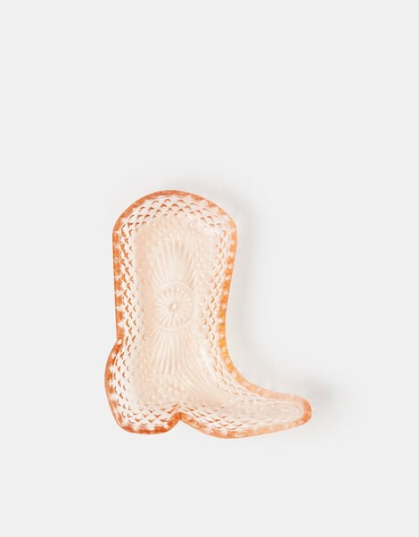 Glass Cowboy Boot Trinket Dish, , large