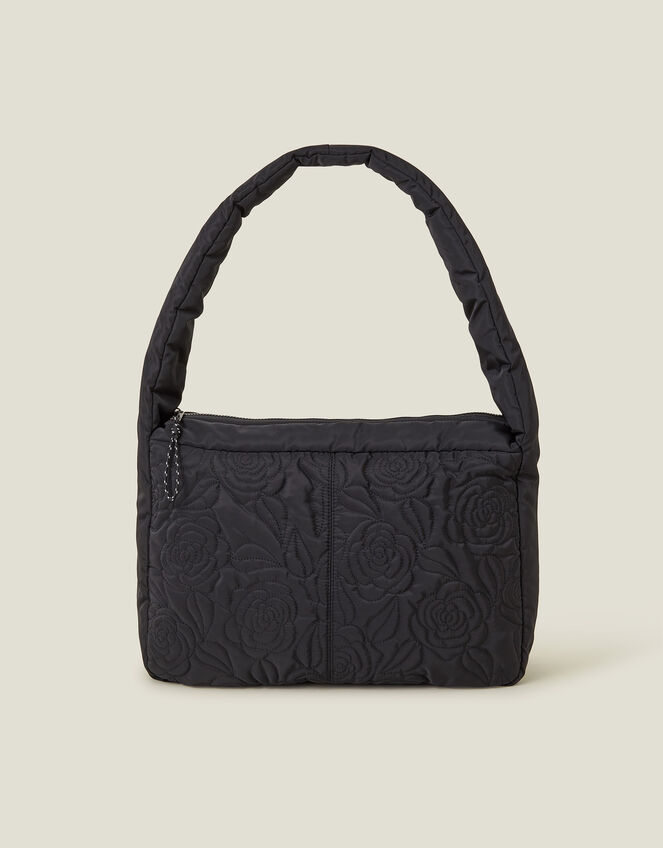 Floral Quilted Shoulder Bag, , large