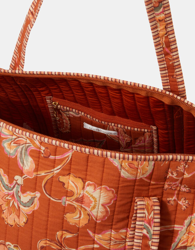 Floral Print Quilted Weekend Bag, , large
