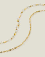 14ct Gold-Plated Stationed Layered Necklace, , large