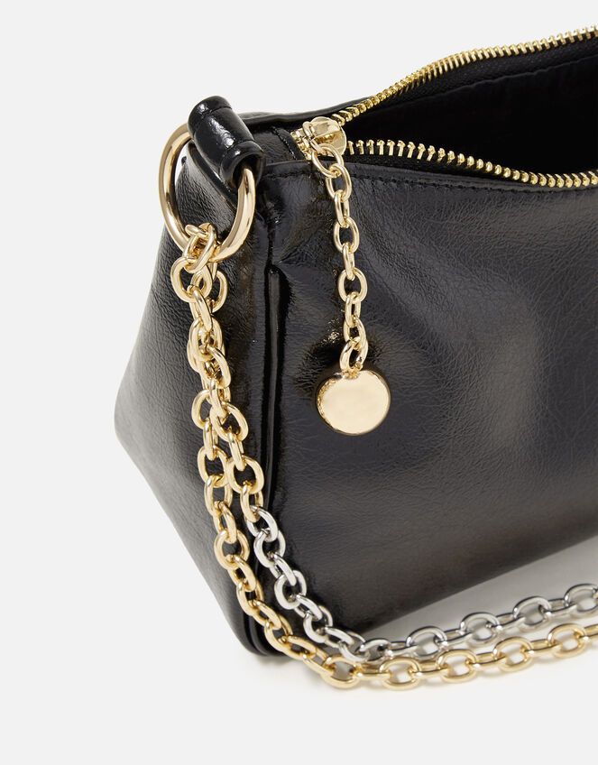 Mixed Chain Slouchy Shoulder Bag, , large