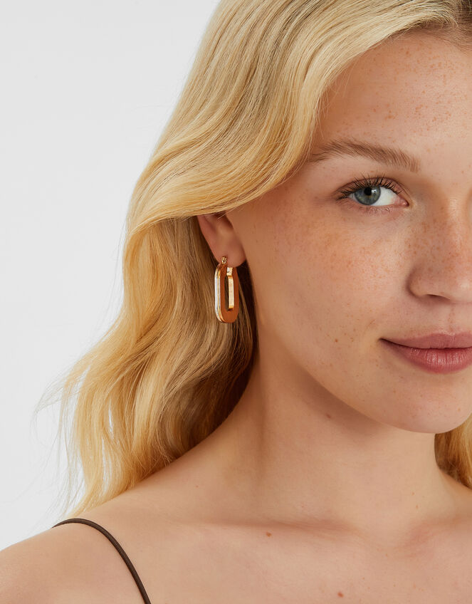 Chunky Square Hoop Earrings, , large