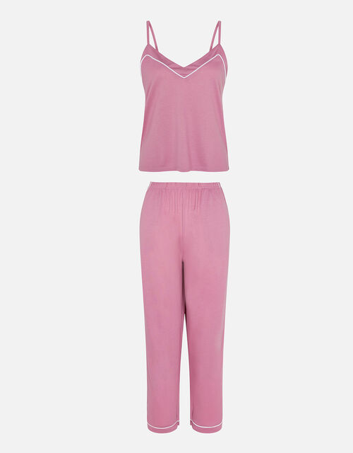 Jersey Vest Piping Pyjama Set, Pink (PINK), large
