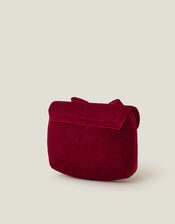 Girls Velvet Bow Shoulder Bag, , large