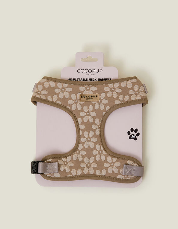 Cocopup London Floral Dog Adjustable Neck Harness Natural, Natural (NATURAL), large