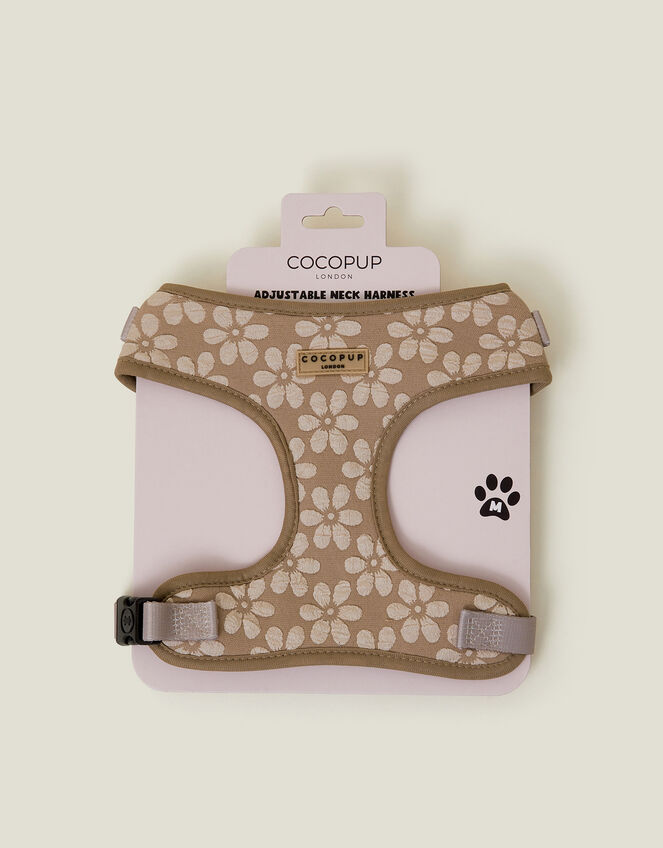 Cocopup London Floral Dog Adjustable Neck Harness Natural, Natural (NATURAL), large