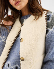 Faux Shearling Gilet , Cream (CREAM), large