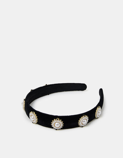 Pearl and Diamante Headband, , large