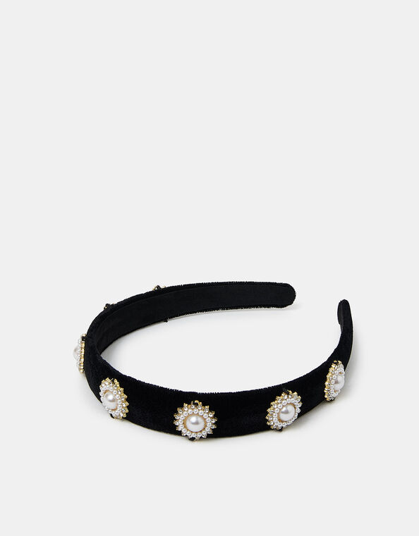 Pearl and Diamante Headband, , large