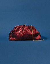 Sasha Sequin Clutch Bag, Red (RED), large