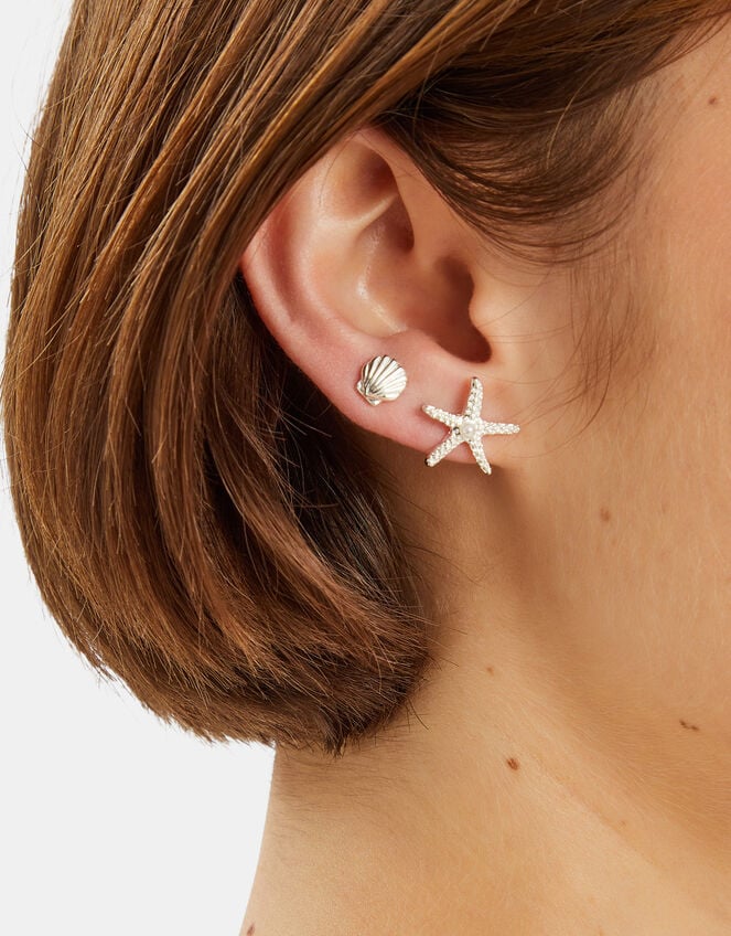 3-Pack Starfish Stud Earrings, , large