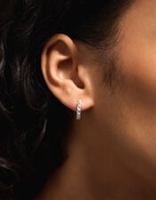 3-Pack Sterling Silver-Plated Twist Hoop Earrings, , large