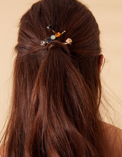 Embellished Gem Hair Slides 4 Pack, , large