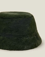 Faux Fur Bucket Hat, Green (GREEN), large