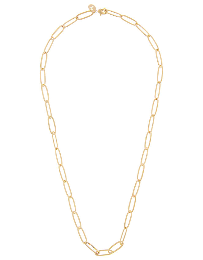 14ct Gold-Plated Oval Link Chain Necklace, , large
