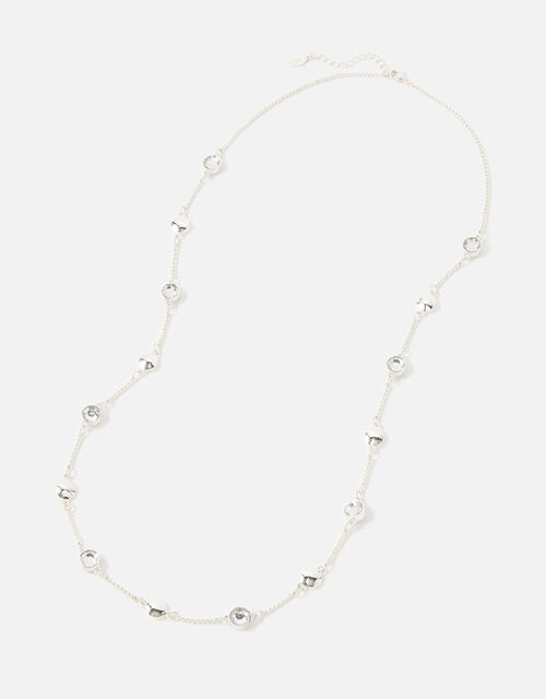 Berry Blush Gem Station Necklace, White (CRYSTAL), large
