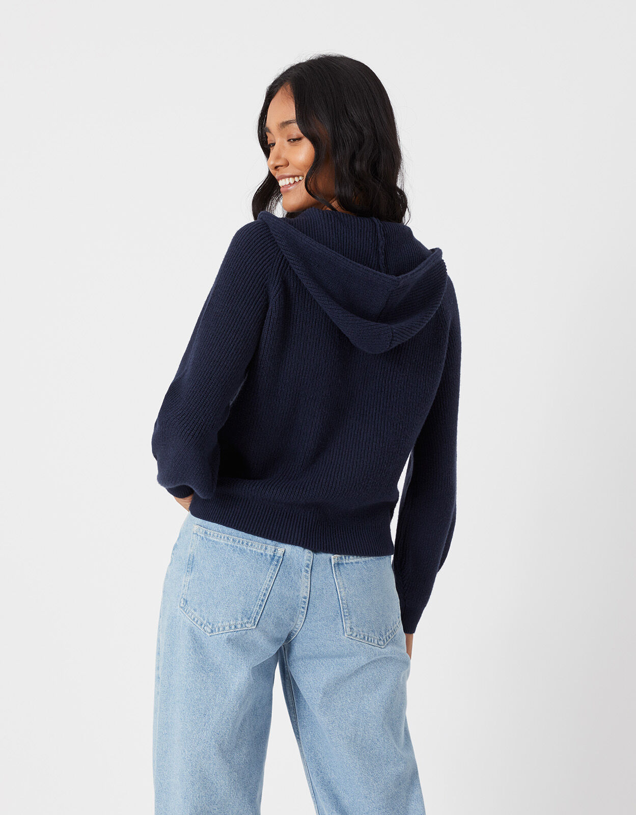 Knitted zip new arrivals up hoodie