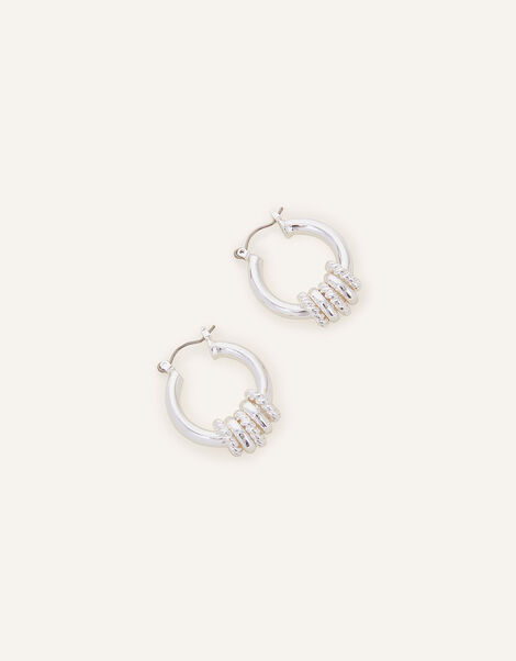 Sterling Silver-Plated Twisted Earrings, , large