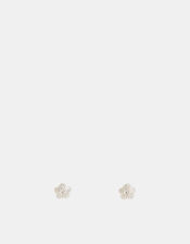 Sterling Silver Flower Studs, , large