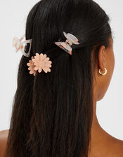 3-Pack Flower and Resin Claw Clips, , large