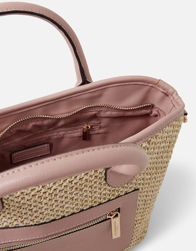 Rosie Raffia Handheld Bag, Nude (NUDE), large