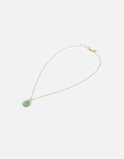 14ct Gold-Plated Aventurine Circle Pendant Necklace, , large