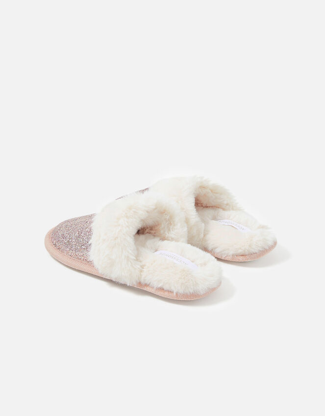 Girls Glitter Mule Slippers , Pink (PINK), large