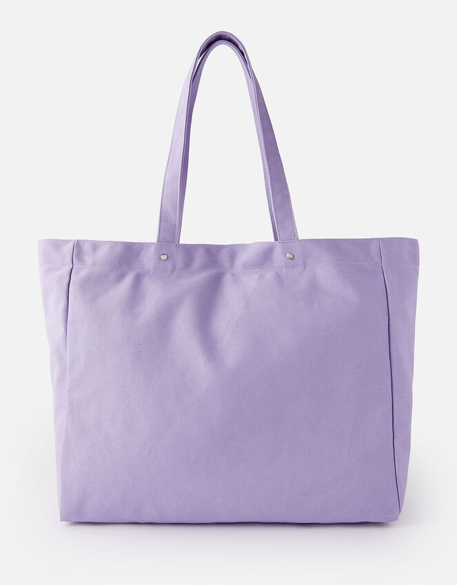 Canvas Shopper Bag, Purple (LILAC), large