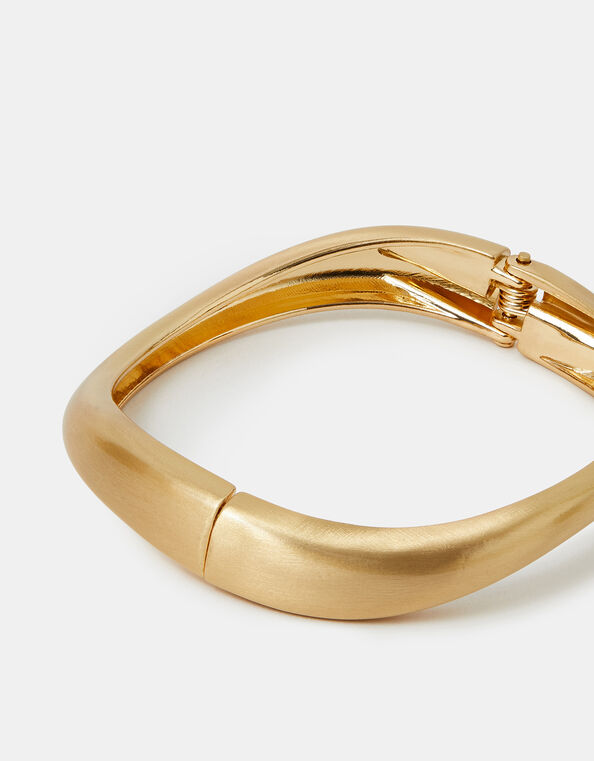 Brushed Hinge Bangle Gold, , large