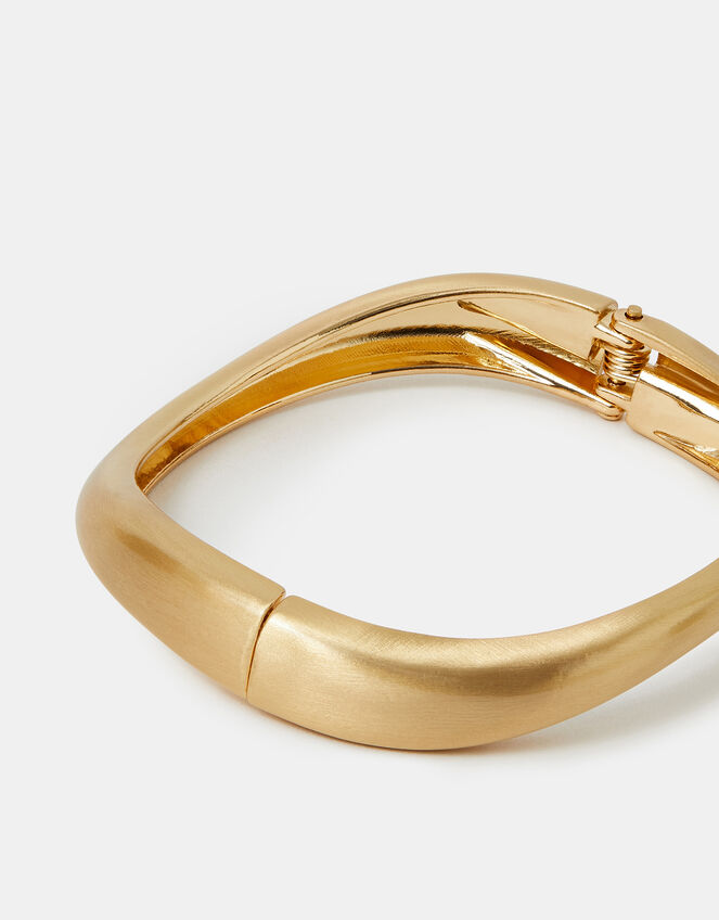Brushed Hinge Bangle Gold, , large